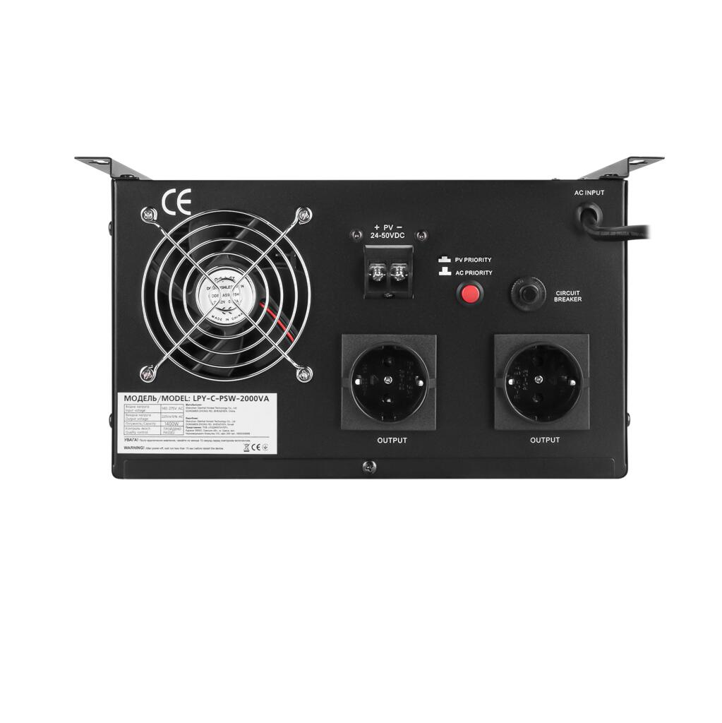 Сонячний інвертор (ДБЖ) LPY-C-PSW-2000VA (1400W) MPPT24V - Зображення 4