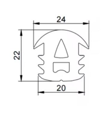 Ущільнювач для сонячних панелей (24*22*20 мм), EPDM - Зображення 2