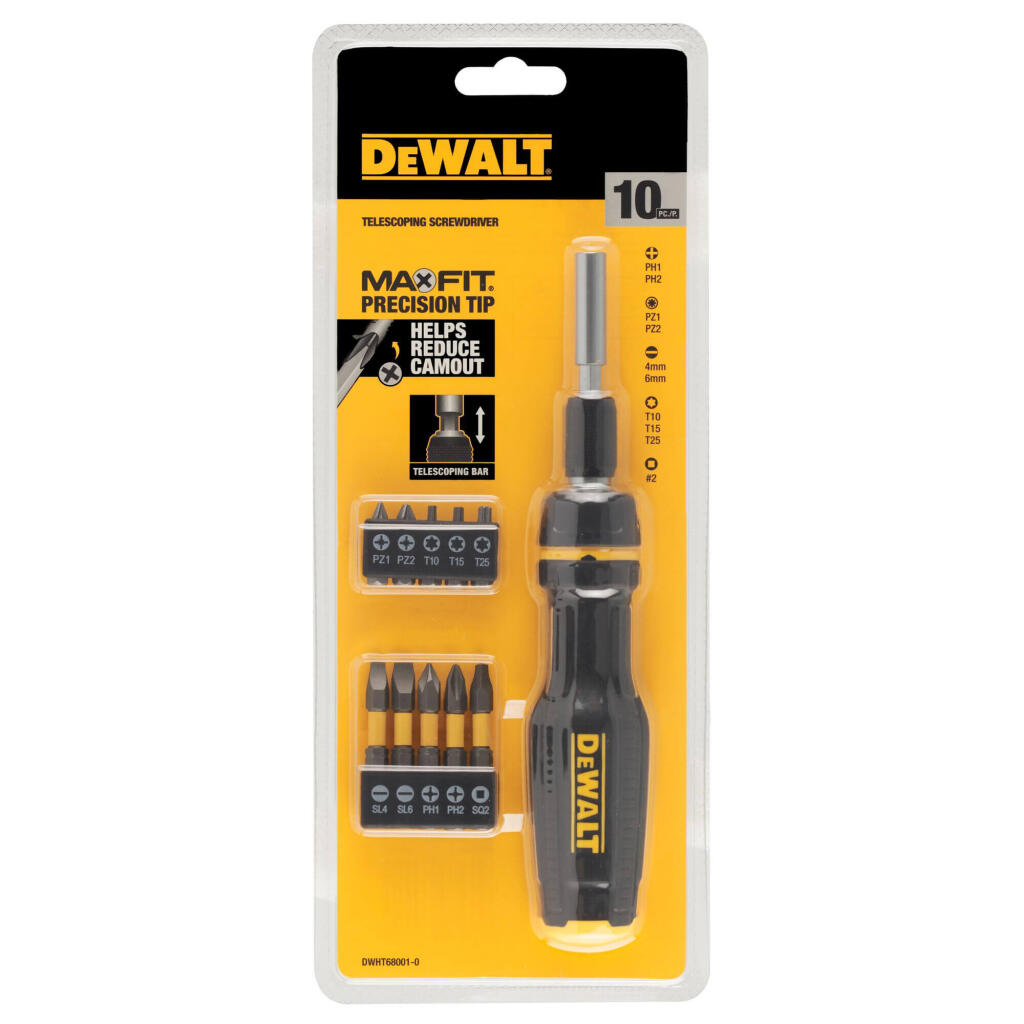 Отвертка - набор FULL FIT Telescoping, со сменными битами, 10 бит DeWALT DWHT68001-0 DWHT68001-0 - Изображение 4