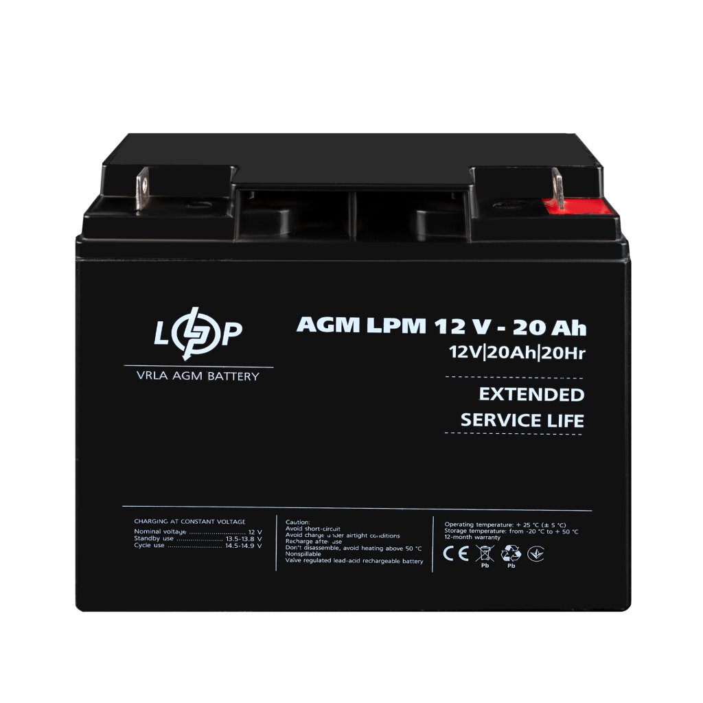 Акумулятор AGM LPM 12V - 20 Ah - Изображение 2