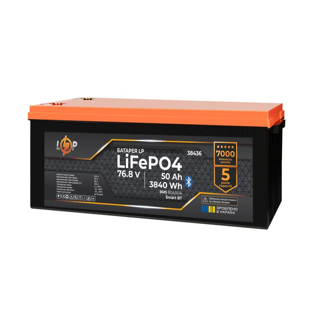 Аккумулятор LP LiFePO4 76,8V - 50 Ah (3840Wh) (BMS 80A/50А) пластик Smart BT - Изображение 4