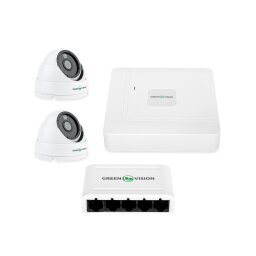 Комплект видеонаблюдения на 2 IP камеры 4MP для улицы/дома GreenVision GV-IP-K-W67/02 (Lite)