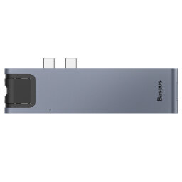 USB Hub Baseus Thunderbolt C Pro Dual Type-C to USB3.0*2+HDMI+RJ45+Type-C PD+ microSD+ SD(CAHUB-L0G)