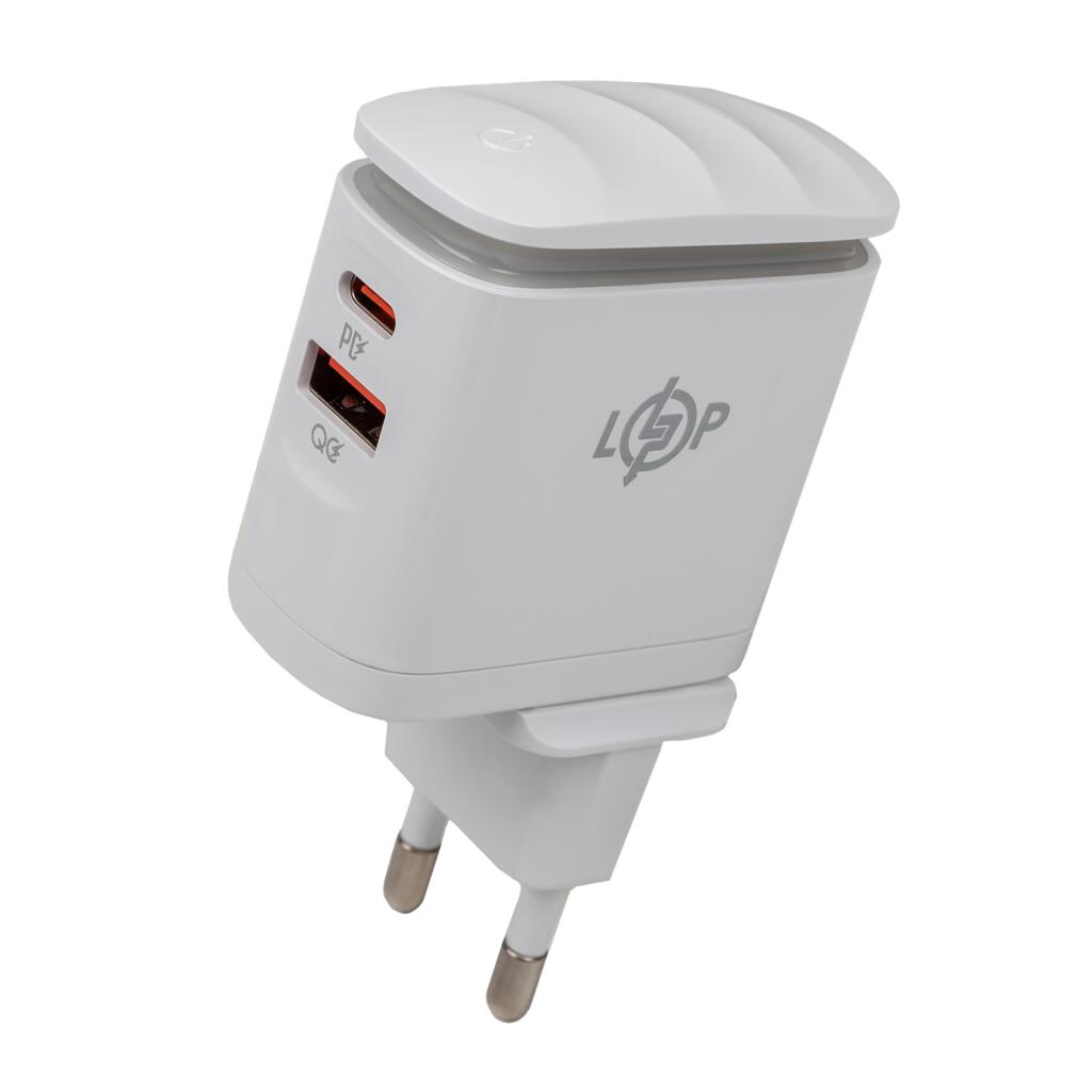 Зарядка для телефону LP 25W (Type-C+USB) QC3.0 PD + кабель (Type-C to Type-C) 25WCH - Зображення 4