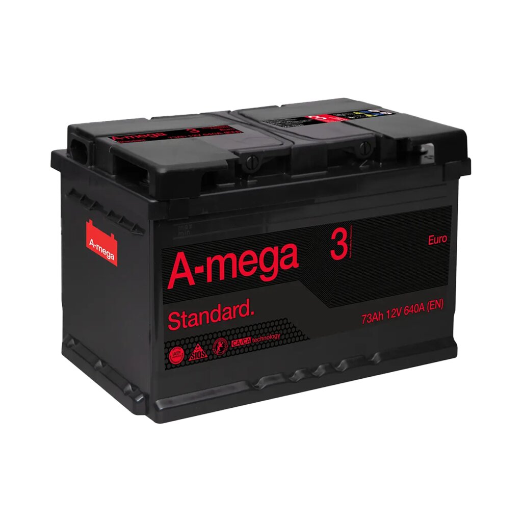 Аккумулятор авто Мегатекс A-mega Standard (М3) 6СТ-73-АЗ (прав) euro ТХП 640 - Изображение 1