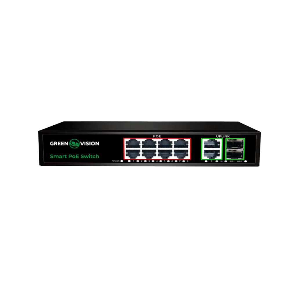 Коммутатор сетевой POE GV-021-D-8G+2PG+2SFP - Изображение 1