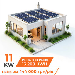 Комплект СЭС гибридная на инверторе LP 11кВт (от 5 часов автономности)