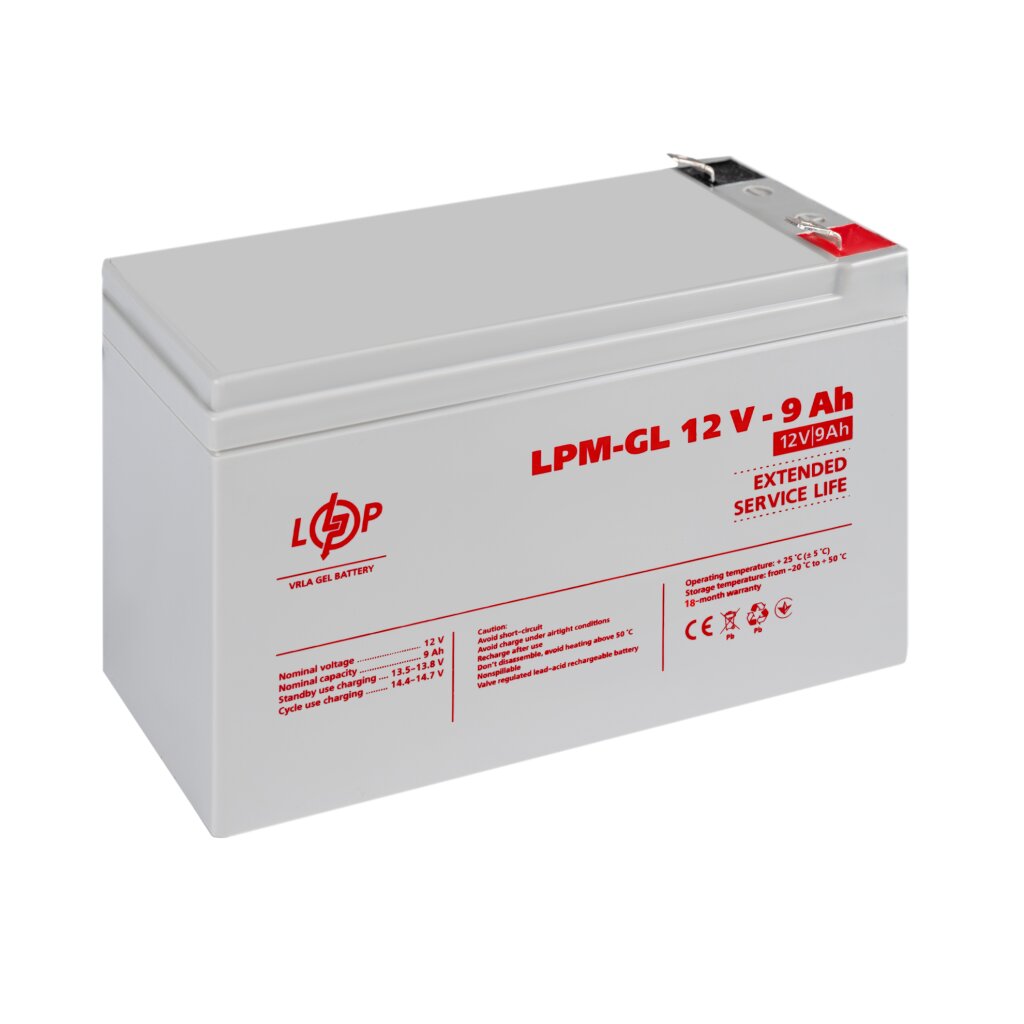 Акумулятор гелевий LPM-GL 12V - 9 Ah - Изображение 3