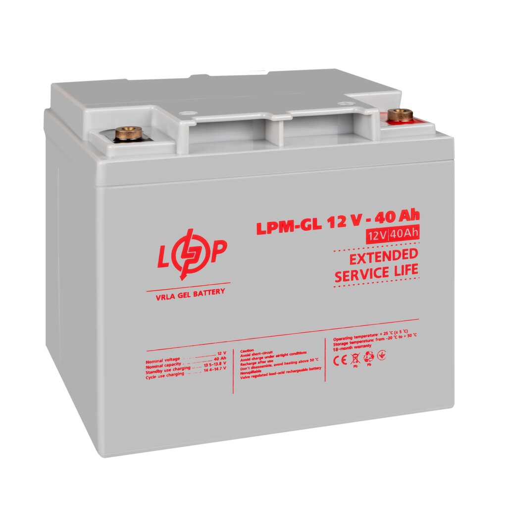 Акумулятор гелевий LPM-GL 12V - 40 Ah - Изображение 4