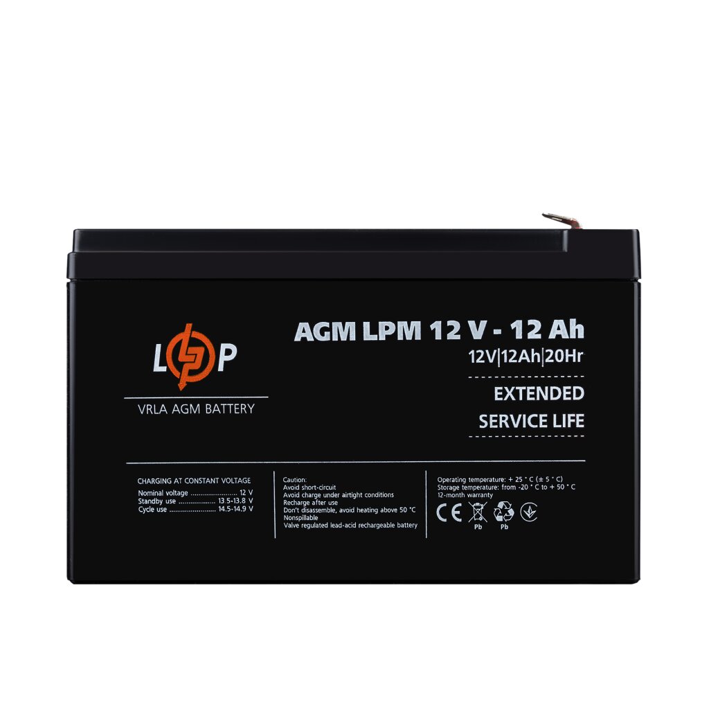 Аккумулятор AGM LPM 12V - 12 Ah - Изображение 1