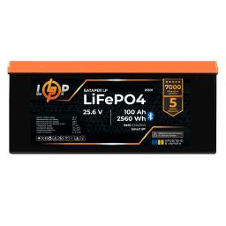 Аккумулятор LP LiFePO4 25,6V - 100 Ah (2560Wh) (BMS 100A/50А) пластик Smart BT