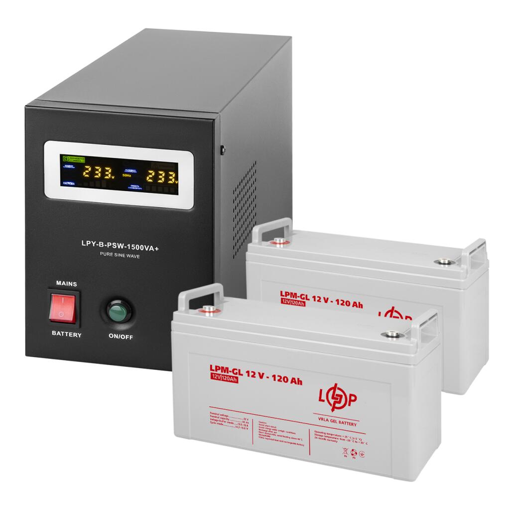 Комплект резервного питания ИБП + гелевая батарея (UPS B1500 + АКБ GL 2880W) - Изображение 2