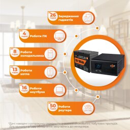 Комплект резервного питания LP(LogicPower) ИБП + литиевая (LiFePO4) батарея (UPS 430VA + АКБ LiFePO4 1280W)
