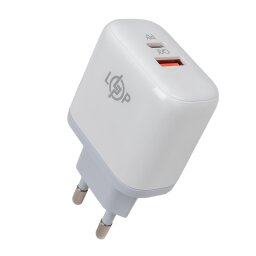 Зарядка для телефону LP 45W (Type-C+USB) QC + кабель (Type-C to Type-C) 45WCH