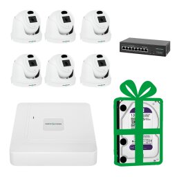 Комплект видеонаблюдения на 6 IP камеры 3MP для улицы GreenVision GV-IP-K-W71/06