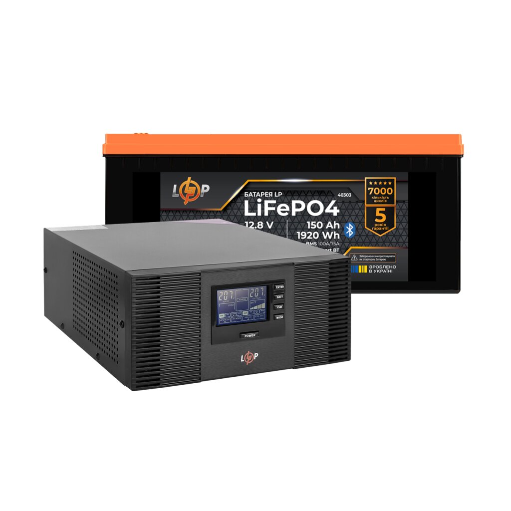 Комплект резервного питания LogicPower ИБП 1050W + литиевая (LiFePO4) батарея 1920 Wh - Изображение 1