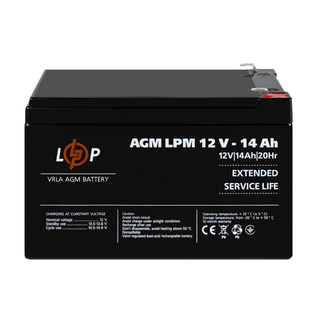 Акумулятор AGM LPM 12V - 14 Ah - Изображение 2