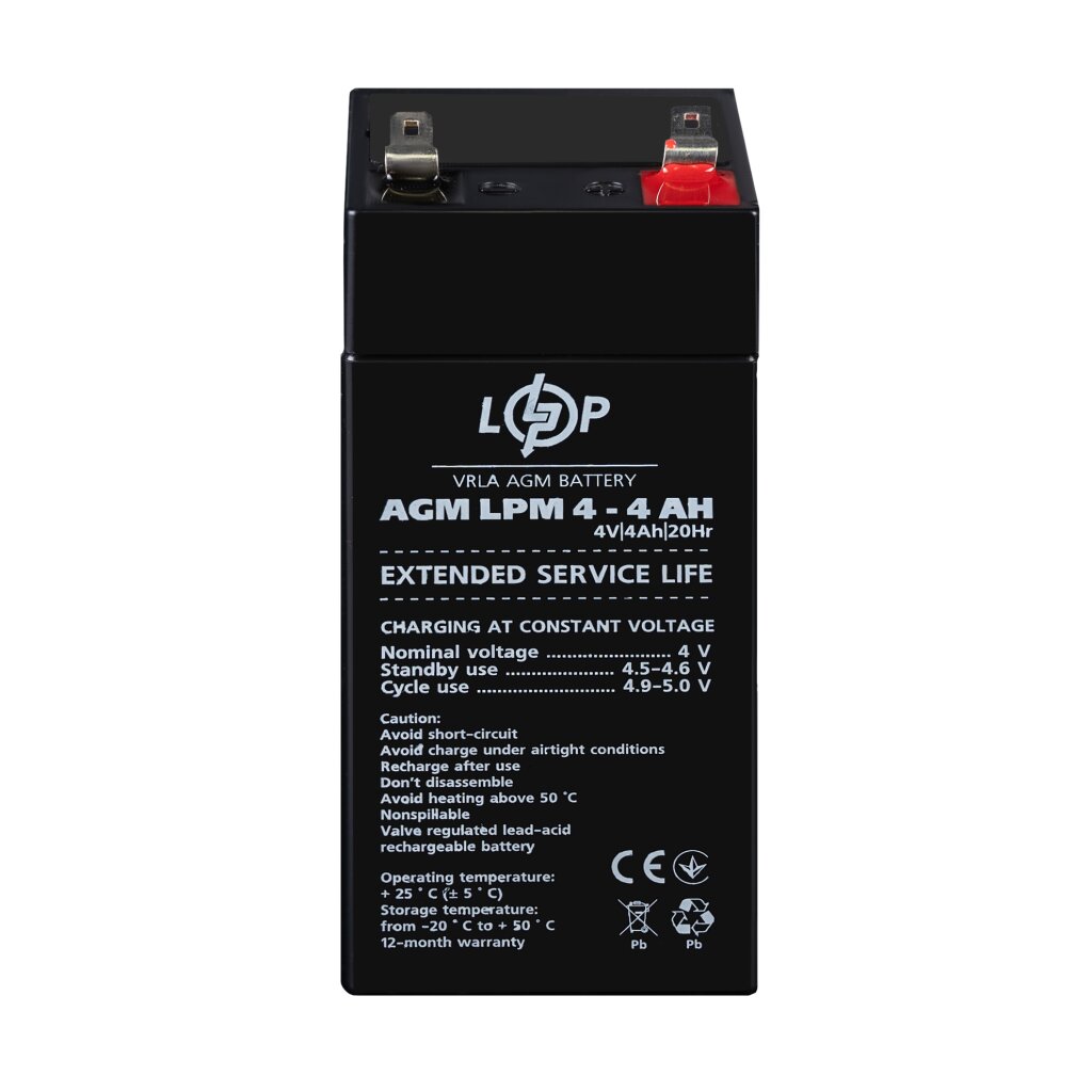 Акумулятор AGM LPM 4V - 4 Ah - Изображение 2