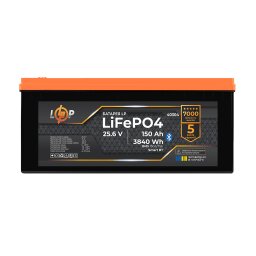 Акумулятор LP LiFePO4 25,6V - 150 Ah (3840Wh) (BMS 150A/75А) пластик Smart BT