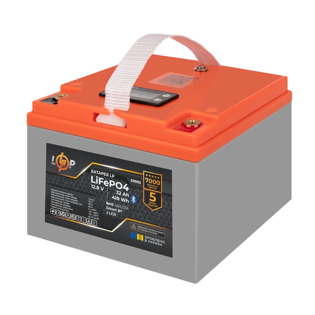 Аккумулятор LP LiFePO4 12,8V - 32 Ah (410Wh) (BMS 40А/32A) пластик LCD Smart BT - Изображение 8