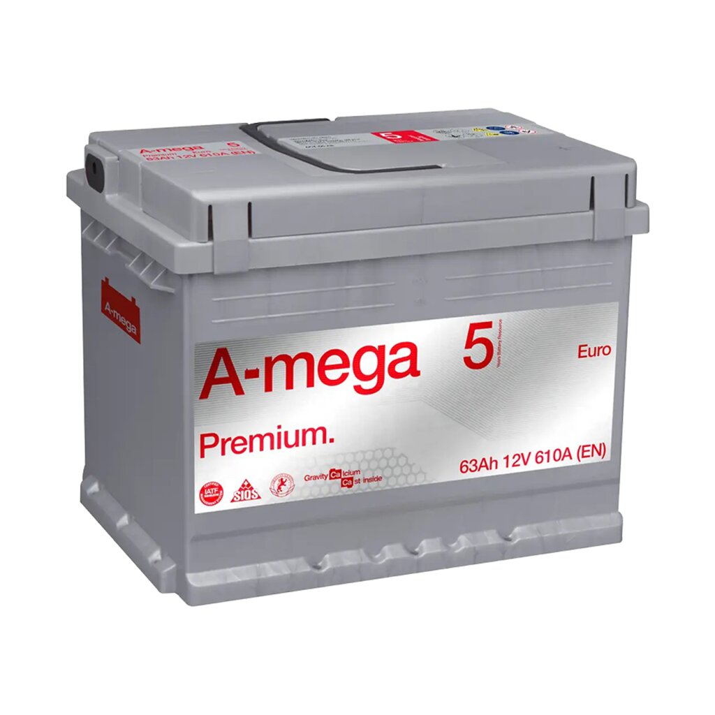 Аккумулятор авто Мегатекс A-mega Premium (M5) 6СТ-63-А3 (прав) euro ТХП 610 - Изображение 1