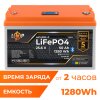 Аккумулятор LP LiFePO4 25,6V - 50 Ah (1280Wh) (BMS 80A/50А) пластик LCD Smart BT - Изображение 2