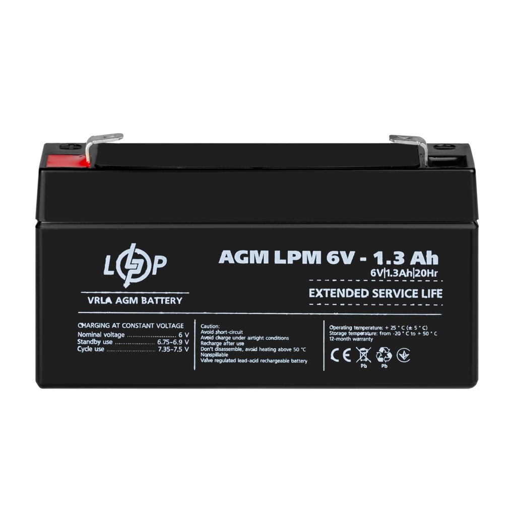 Акумулятор AGM LPM 6V - 1.3 Ah - Изображение 2