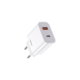 Мережевий зарядний пристрій Remax Surie 2 порта USB + Type-C 20W PD+QC Белый (RP-U68)