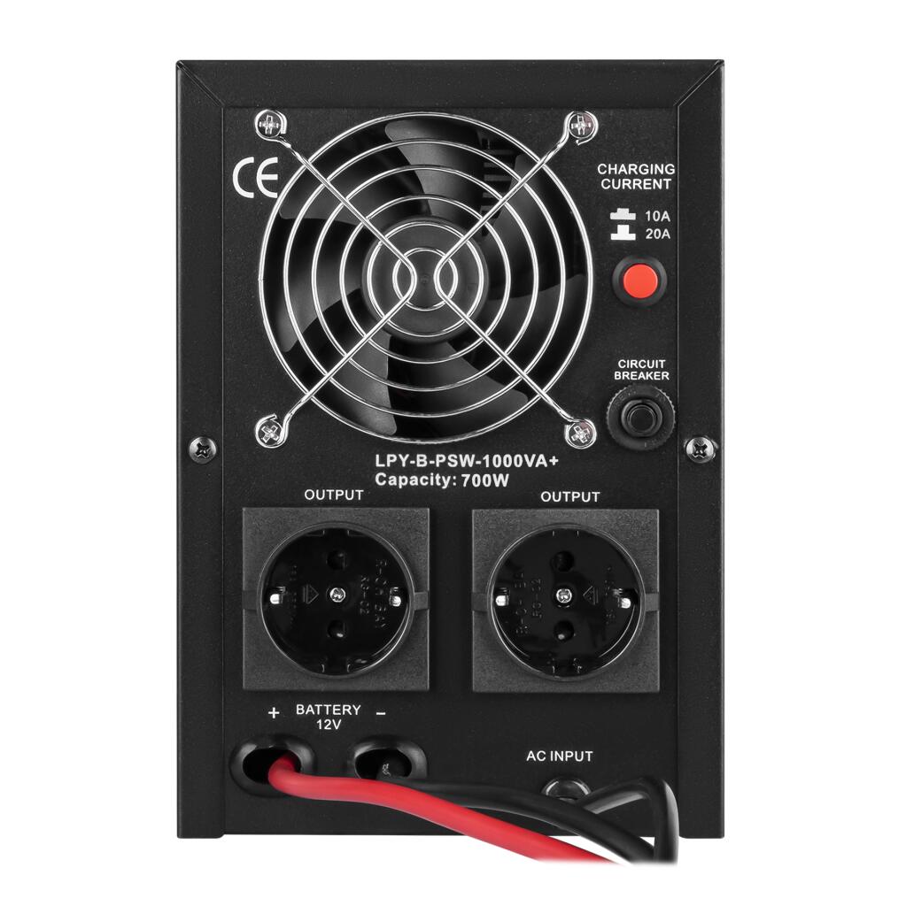 ДБЖ з правильною синусоїдою 12V LPY-B-PSW-1000VA+(700Вт) 10A/20A - Зображення 4