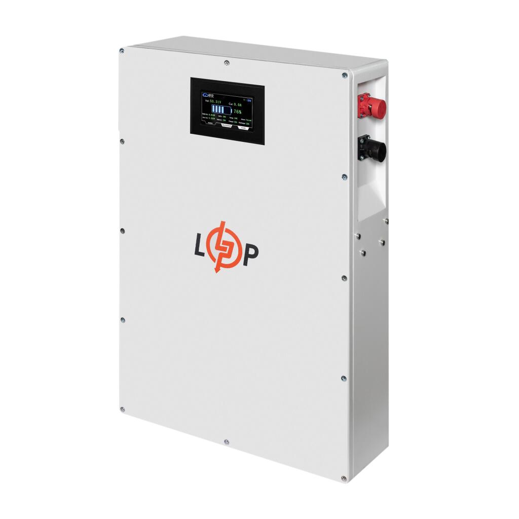 Акумулятор LP LiFePO4 51,2V - 100 Ah (5120Wh) (BMS 100A/50А) метал LCD Smart RS485/CAN JK настінний - Зображення 3