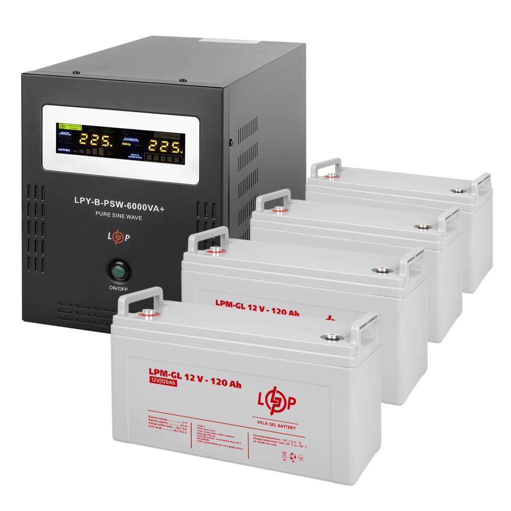 Комплект резервного питания LogicPower ИБП + гелевая батарея (UPS B6000 + АКБ GL 5760W) - Изображение 2
