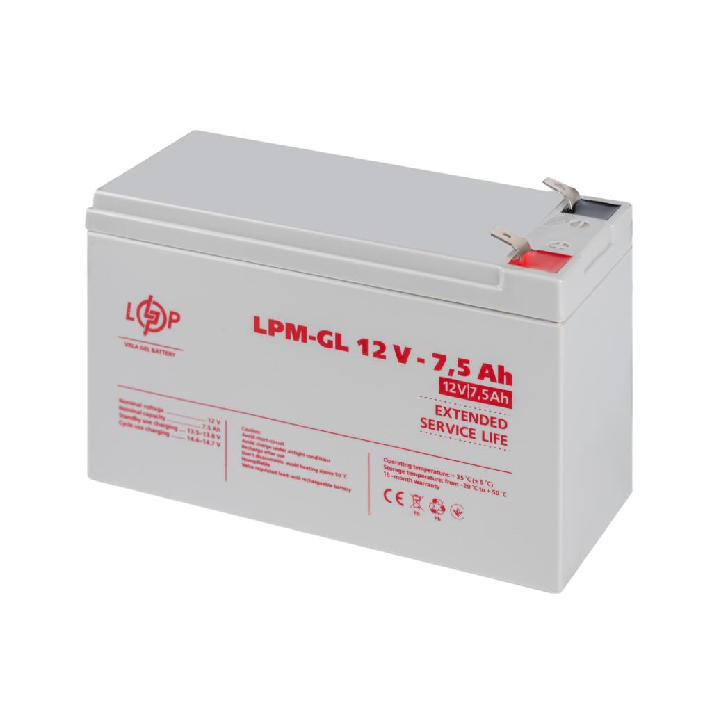 Акумулятор гелевий LPM-GL 12V - 7.5 Ah - Зображення 4