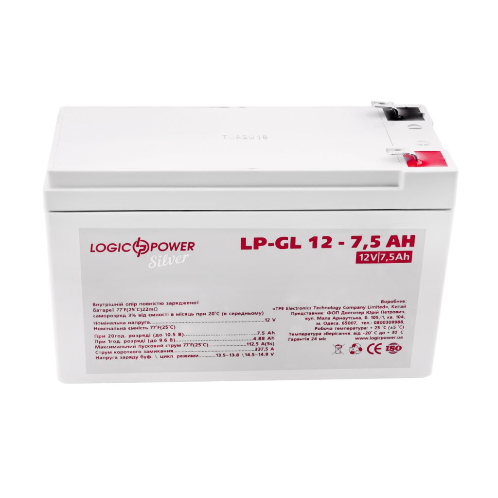 Аккумулятор гелевый LP-GL 12V - 7.5 Ah Silver - Изображение 2