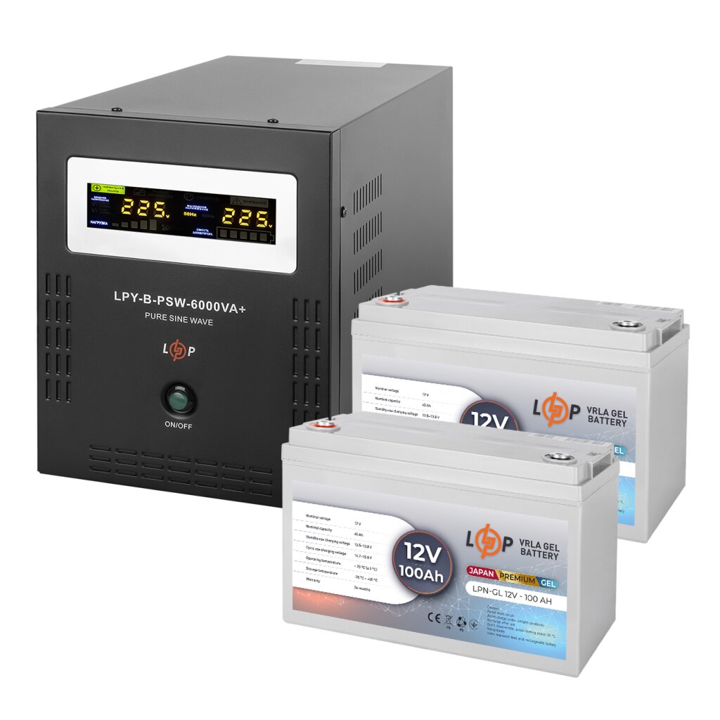 Комплект резервного питания LogicPower ИБП + гелевая батарея (UPS B6000 + АКБ GL 4800W) - Изображение 2