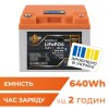 Акумулятор LP LiFePO4 12,8V - 50 Ah (640Wh) (BMS 80А/50A) пластик LCD Smart BT - Изображение 1