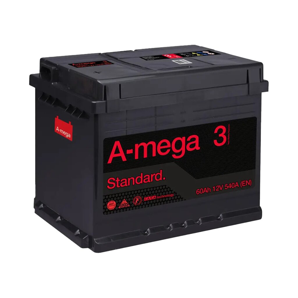 Аккумулятор авто Мегатекс A-mega Standard (М3) 6СТ-60-АЗ (лев) ТХП 540 - Изображение 1