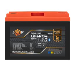 Аккумулятор LP LiFePO4 12,8V - 32 Ah (410Wh) (BMS 40А/32A) пластик Smart BT
