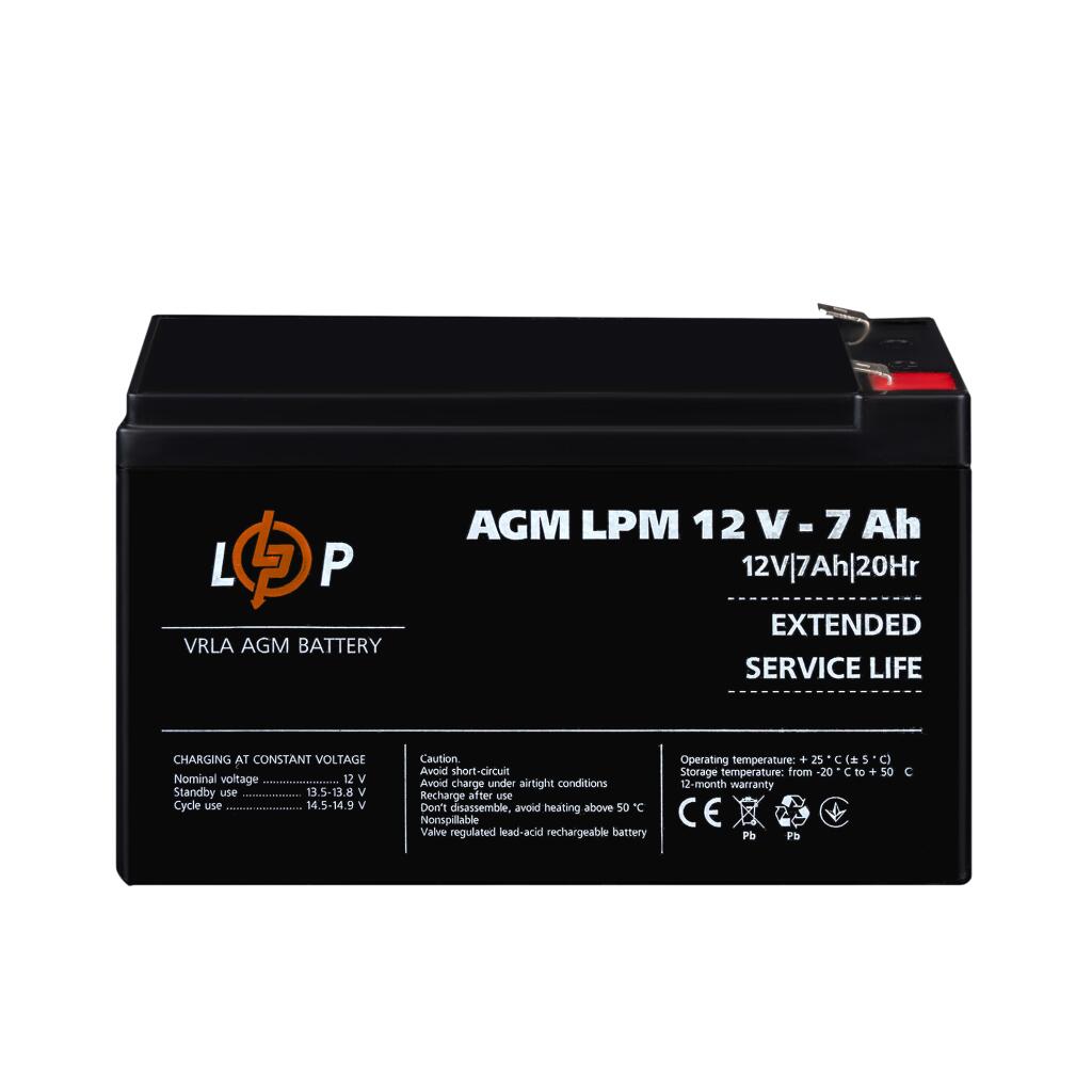 Аккумулятор AGM LPM 12V - 7 Ah - Изображение 2