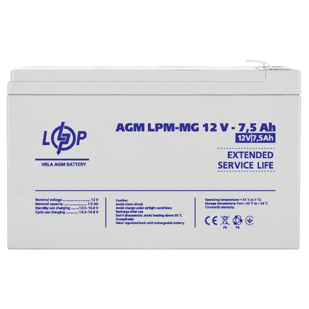 Аккумулятор мультигелевый LPM-MG 12V - 7.5 Ah - Изображение 4