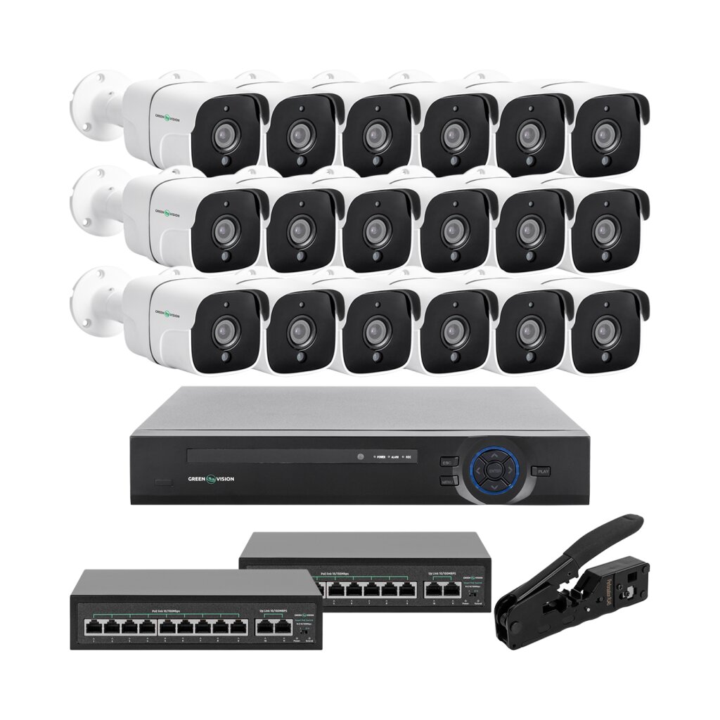 Комплект відеоспостереження на 18 камер GV-IP-K-W90/18 5MP - Изображение 1