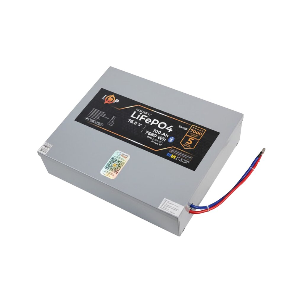 Аккумулятор LP LiFePO4 76,8V - 100 Ah (7680Wh) (BMS 200A/100А) металл Smart BT heating - Изображение 1