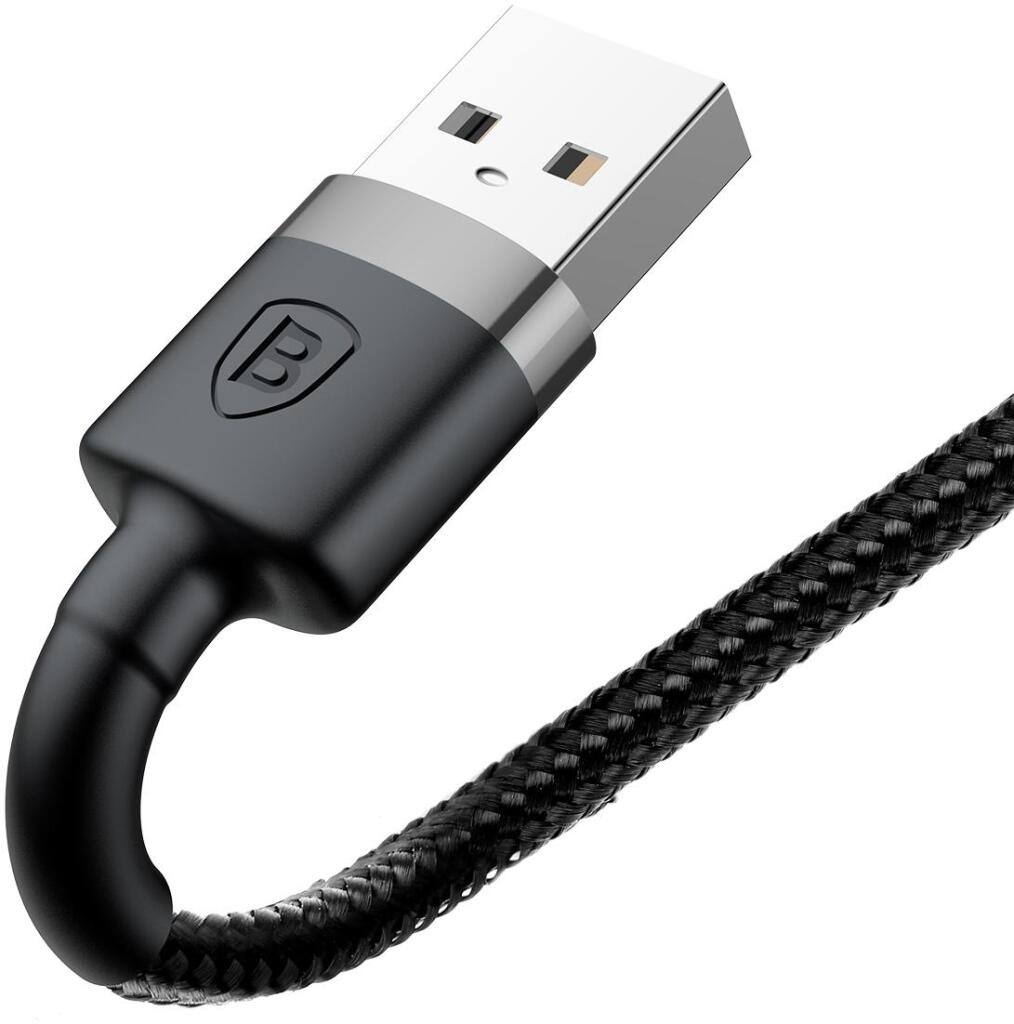 Кабель Baseus Cafule USB 2.0 to Lightning 1.5A 2M Черный/Серый (CALKLF-CG1) - Изображение 3