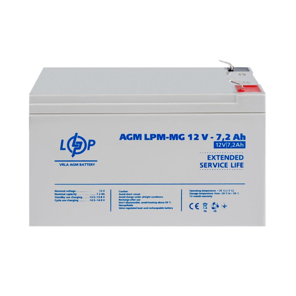 Аккумулятор мультигелевый LPM-MG 12V - 7.2 Ah - Изображение 2