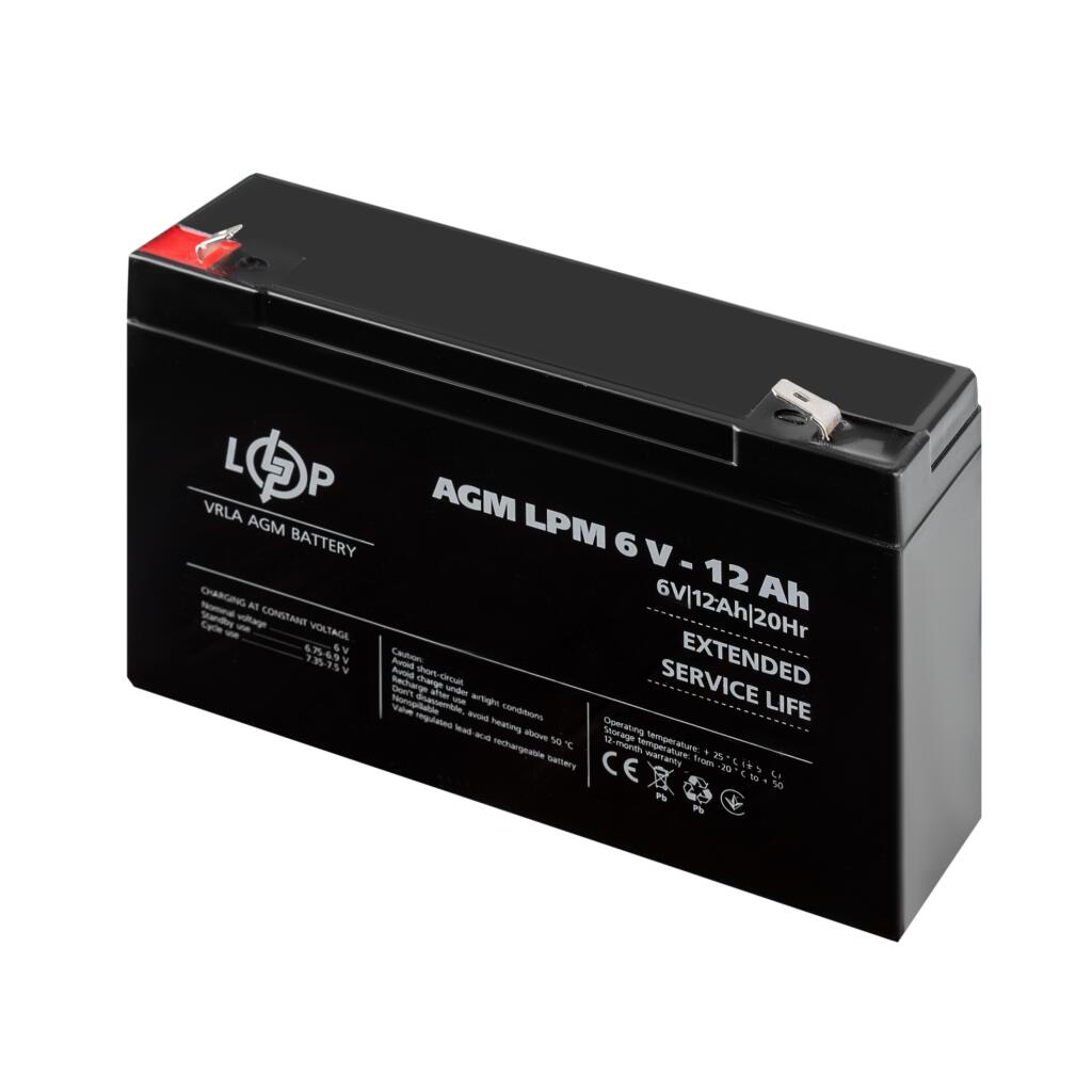 Акумулятор AGM LPM 6V - 12 Ah - Зображення 3