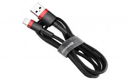 Кабель Baseus Cafule USB 2.0 to Lightning 2.4A 1M Черный/Красный (CALKLF-B19)