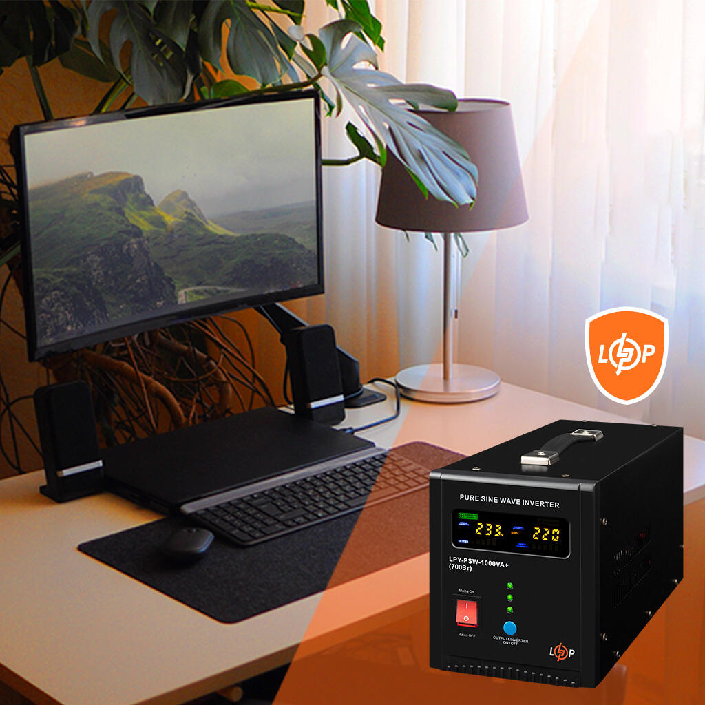 ДБЖ LogicPower LPY-PSW-1000VA+ (700Вт) 10A/20A з правильною синусоїдою 12V - Зображення 8
