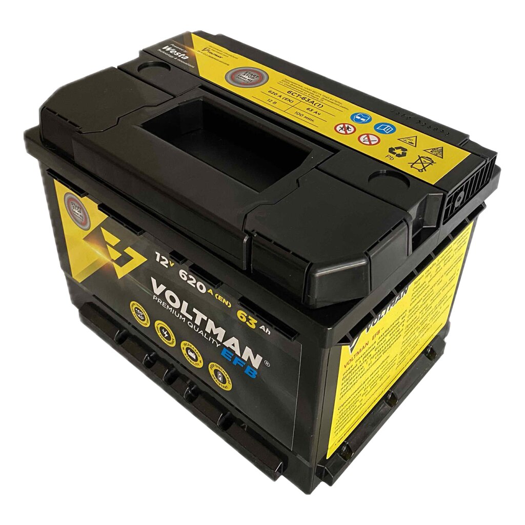 Аккумулятор Westa EFB VOLTMAN 6CТ-63 А + слева - Изображение 2