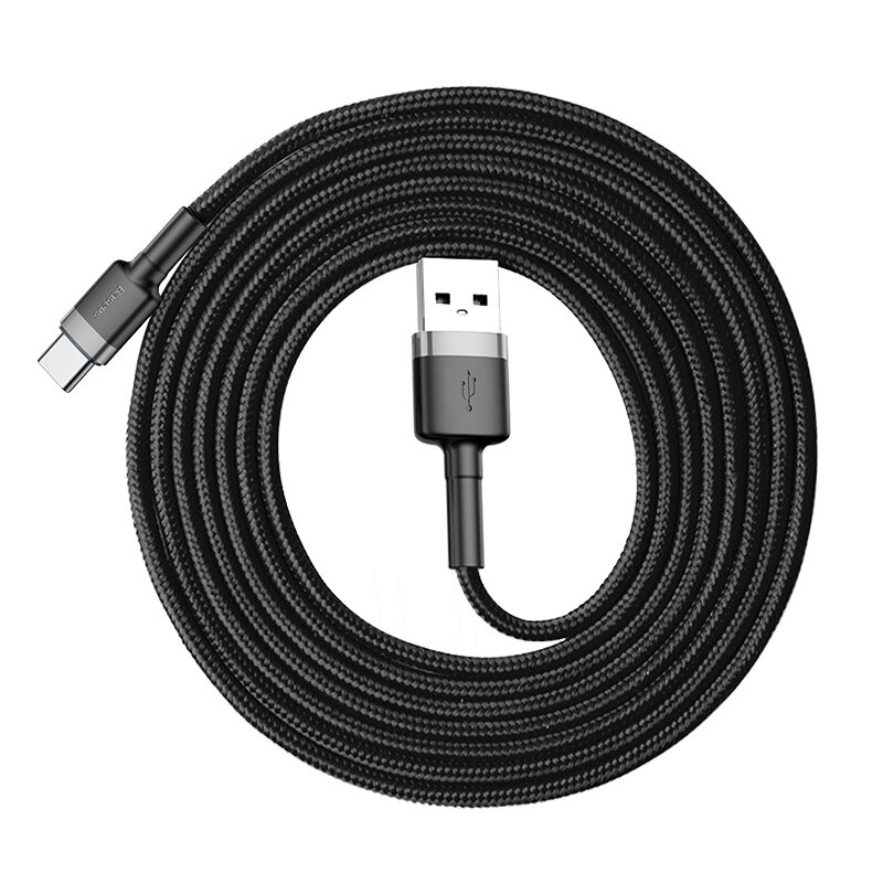 Кабель Baseus Cafule USB 2.0 to Type-C 2A 2M Черный/Серый (CATKLF-CG1) - Изображение 5