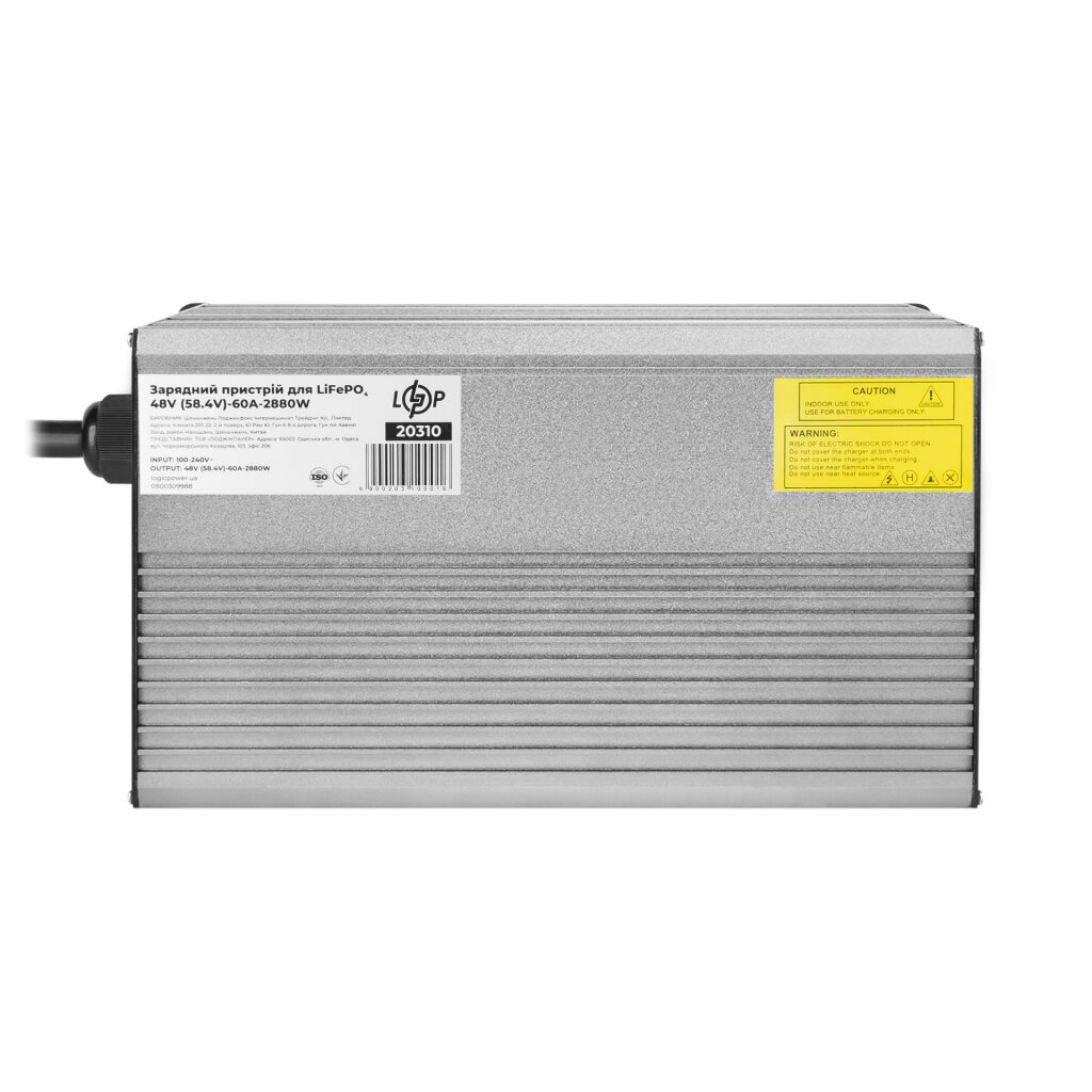 Зарядное устройство для аккумуляторов LiFePO4 48V (58.4V)-60A-2880W-LED - Изображение 1