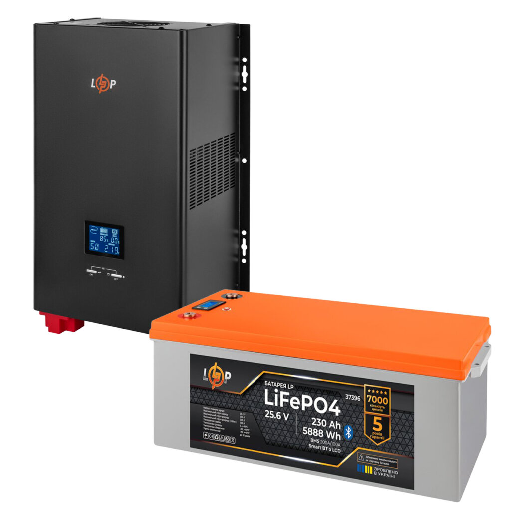 Комплект резервного питания LogicPower ИБП 3500W + литиевая (LiFePO4) батарея 5888Wh - Изображение 1